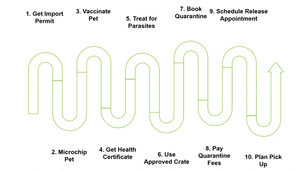 10 requirements for pets entering Australia. 