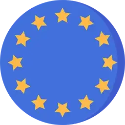 Flag of EU made into a circle