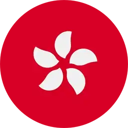 Flag of Hong Kong made into a circle