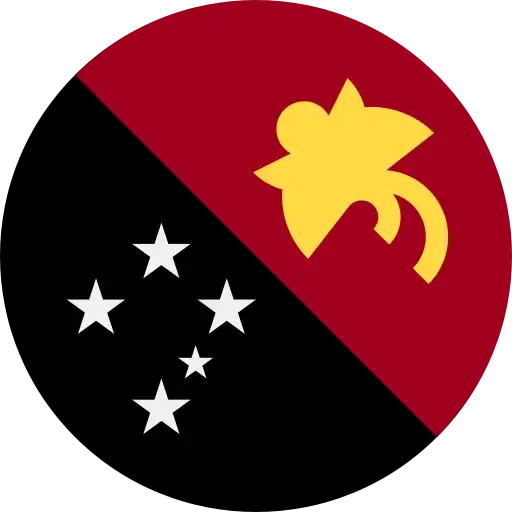 Flag of Paupa New Guinea made into a circle